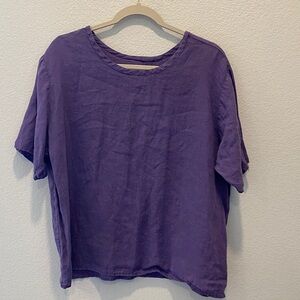 FLAX | Short sleeve linen blouse